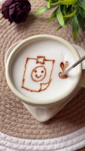 Basic latte art ☕️#coffeeart #latteart #trending #latteartist #coffee decoration #coffelover #viral