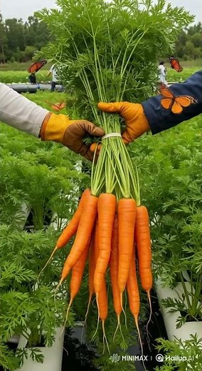Fresh Carrots Growing in Hydroponics on a Floating Farm 🥕💧