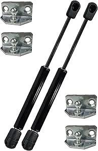 Bansbach – 10 inch (244mm) Gas Springs Set of 2 with Ball Socket L Mounting Brackets, Force 180N (40lb) Per Gas Strut for Tonneau Cover