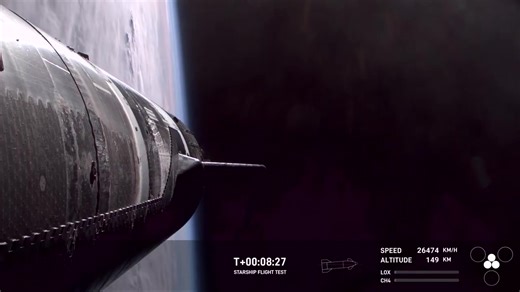 Starship’s Raptor engine burn is complete and Starship has entered a coast phase | SpaceX