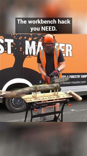 STOP Fighting Your Logs! The Ultimate Workbench Hack! #forestmaster #woodworking #chainsaw