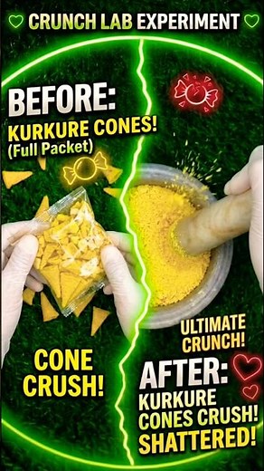 💥 Ultimate Kurkure Cones Snack Crunch!| #CrunchLab #KurkureCones #SnacksCrushing #ASMRCrunch #viral