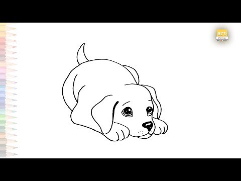 Puppy drawing tutorials | Cute puppy outline drawings | How to draw A Puppy step by step | dog art