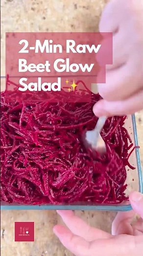 Raw Beet Glow Salad 🥗✨ 2-Min Sweet & Crunchy Detox Magic!