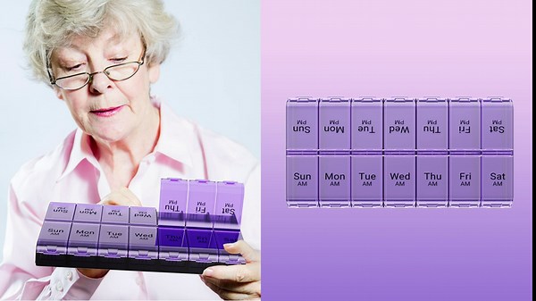 Extra Large Pill Organizer 2 Times a Day, Weekly XL AM PM Pill Case, 7 Day Pill Box Twice a Day, Oversized Daily Medicine Organizer for Vitamins (Blue)