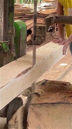 How big logs are cut into pieces quickly #wood #sawmill #shorts #woodworking #oddlysatisfying