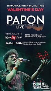 Love, music, and magic await you this Valentine’s Day! 💘Love, music, and magic await you this Valentine’s Day! 💘🎶 Don’t miss Papon live in concert on 14th February at Major Dhyan Chand National Stadium, New Delhi at the World Travel and Tourism Festival by TV9 Network. Let’s make this night special! ✨ #PaponLive #ValentinesConcert #TV9Network #worldtraveltourismfestival Grab your tickets now! https://in.bookmyshow.com/events/papon-live-in-concert-delhi/ET00431988?webview=true | TV9 Bharatvars