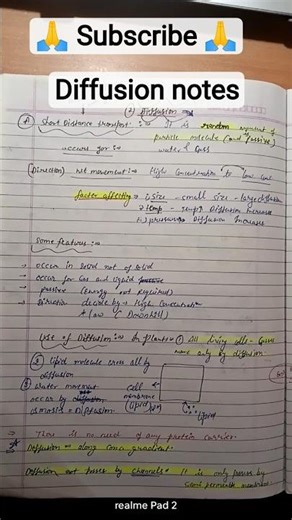 Diffusion short notes | Biology | Science | NCERT #shorts #diffusion #science #biology #viral #reels