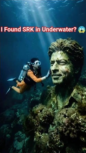 I found SRK underwater? 🤯 😱 #shorts #scubadiving #SRK #underwaterstatue #deepwater #sea