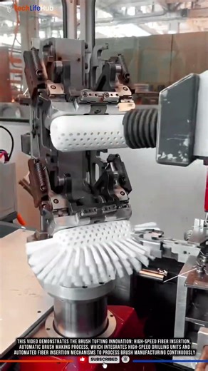 Brush Tufting Innovation: High Speed Fiber Insertion, Automatic Brush Making Process #tech
