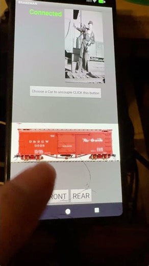 Brakeman app for controlling automatic uncoupling on model railroad cars