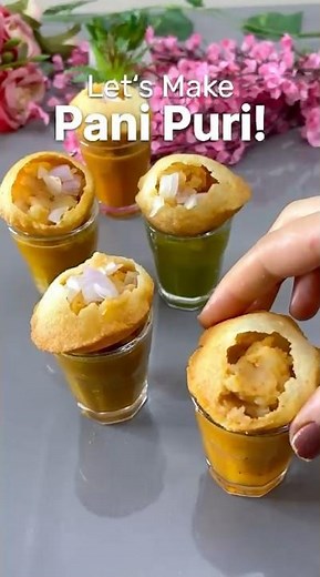 New Style Pani Puri Recipe | 4 Tempting Flavoured Waters 🌿🥭 | Golgappa / Puchka #shorts