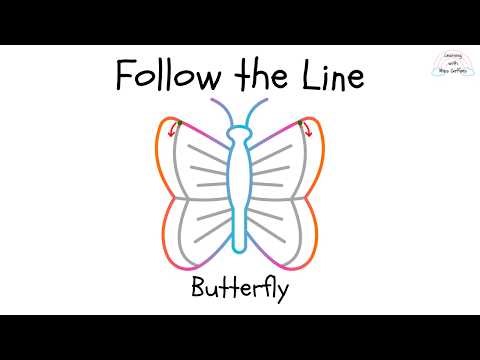 Follow the Line: Butterfly | Curved Wings | Level 2 | Can You Stay on the Line?