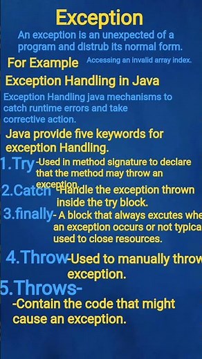 Exception Handling in Java programming Language ✨💫