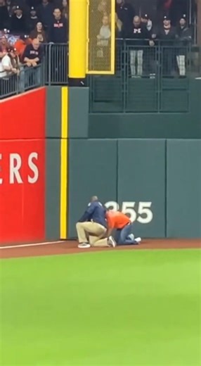 Fan Falls Mid-Air as Ball Bounces Between Him and Outfielder