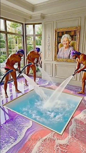 THIS FLOOR IS INSANE 😱 Luxury Pool Epoxy Floor