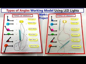 types of angles working model using led lights - maths project - tlm - diy howtofunda ‪@craftpiller‬