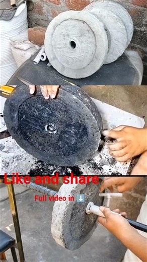 how to make 10kg barbell plate cement #homeworkout #vlog #homeworkout