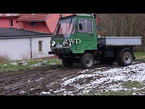 Multicar M25 4x4 gräbt sich den Berg hoch Kommunal VW Motor Kipper Allrad