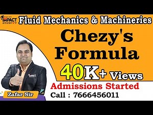 Chezy's Formula | Fluid Mechanics & Machineries | Mechanical Engineering #gateexam2025 #engineering