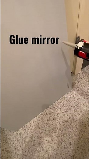 Easy way to install a mirror, glue it #carpentry #diy #remodel