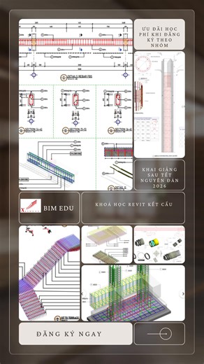 📣📣📣 KHOÁ HỌC REVIT KẾT CẤU SAU TẾT ÂM LỊCH SẼ ĐƯỢC KHAI GIẢNG 26/2/2026 CÁC BẠN ĐÃ VÀO NHÓM KÍN CHÚ Ý LỊCH NHÉ. 👉 Các khoá Học BIM EDU gồm offline tại Đà Nẵng hoặc Online tương tác, Online theo Video dựng sẵn cho các bạn ở xa, học kèm 1-1. 1️⃣ Autocad Cơ Bản- Nâng Cao. 2️⃣ Revit Kết cấu. 3️⃣ Revit kiến trúc kết hợp Render bằng Enscape. 4️⃣ Revit kỹ thuật thi công, lập biện pháp thi công. 5️⃣Revit Cầu đường (Revit bridge) 6️⃣Thiết kế 3D Nội thất, Ngoại thất bằng Sketchup kết hợp Render bằng E