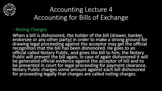 Accounting Lecture-04 (Bills of Exchange)