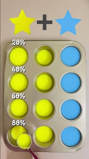 Yellow + Blue = Perfect Greens 🎨 Color Mixing Magic! #shorts #colormixingmagic