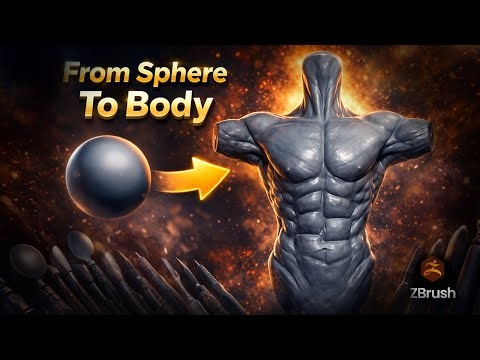 I Tried ZBrush for the First Time | Sculpted a Male Torso (Timelapse)