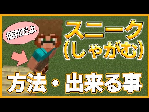 【マイクラ】スニーク（しゃがむ）方法とできること