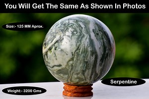 Green Tree Jasper Sphere: Polished Crystal Ball for Meditation & Grounding