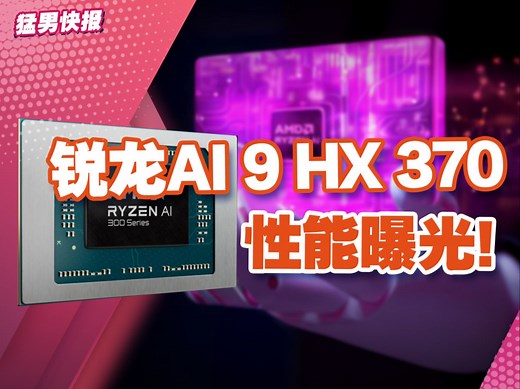 【猛男快报】锐龙 AI 9 HX 370性能曝光：CPU媲美台式旗舰，GPU提升巨大