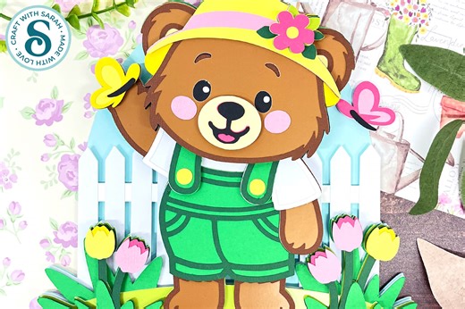 Gardening Teddy Bear 🦋 Spring CC 2026 - Craft with Sarah