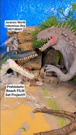 Jurassic World Rebirth Stop Motion - Mosasaurus vs Indominus Rex Dinosaur Toy Film #shorts