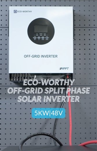 ⚡ Quick guide to the ECO-WORTHY 5KW Solar Hybrid Inverter: phase connection easy installation demo! #reels #offgrid #home #solar #backuppower #cabin #48V | Eco-Worthy