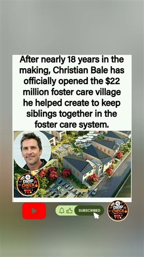 Christian Bale quietly spent 16 yrs building a $22M foster care village in California🏡.#Shorts#news"