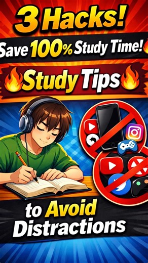 3 Hacks! Save 100% Study Time!🔥Study Tips to Avoid DistractionsIs #studytips#studymotivation