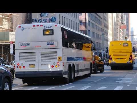NYCT Bus: 2011 Prevost X3-45 #2442 on the x27 at Church Street and Chambers Street