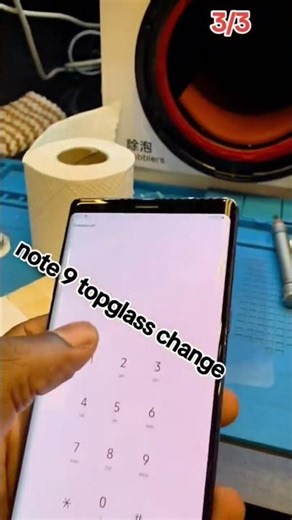 Samsung note 9 top glass separation #brokenscreen