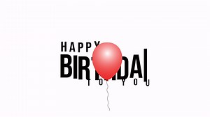 Download Happy Birthday text animation on white background for free