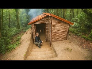 Building a Warm Underground Survival Shelter in 32 Days | Off-Grid Bushcraft & ASMR
