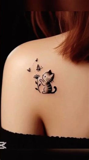 Cute tattoo ideas 🖤#cute #cat #tattoo