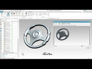 NX Siemens Steering CAD design tutorial with button in CAR AUTOMOTIVE