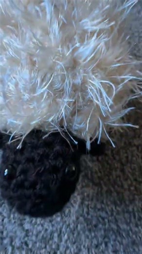 Crochet bobble stitch fuzzy sheep