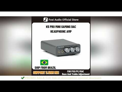 Fosi Audio K5 PRO Gaming USB DAC With Microphone Headphone Amplifier Mini Audio Decoder for PS5 Desk