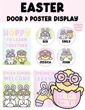 April - Retro Easter Posters and Door Display