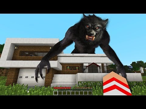 GIANT WEREWOLF APPEARED IN MY HOUSE IN MINECRAFT!