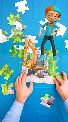 Wait for the Tractor... I mean Excavator! 🏗️ #blippi #puzzle #learning