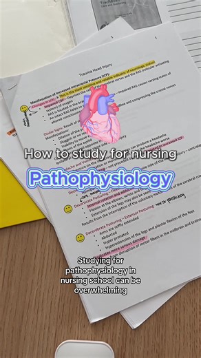 How to study for pathophysiology 📚#nursingschool #nursingstudent #nurselife #nclextips #studytips #nursesoftiktok #nurse #studytips