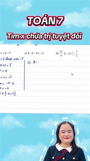 Tìm x chứa trị tuyệt đối – Toán 7 (Ví dụ & cách làm)